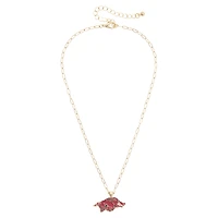 Women's CANVAS Style Arkansas Razorbacks 18K Gold-Plated Enamel Pendant Necklace