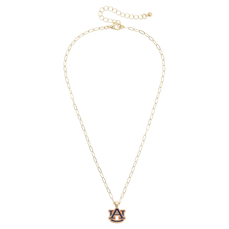 Women's CANVAS Style Auburn Tigers 18K Gold-Plated Enamel Pendant Necklace