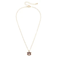 Women's CANVAS Style Auburn Tigers 18K Gold-Plated Enamel Pendant Necklace