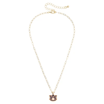 Women's CANVAS Style Auburn Tigers 18K Gold-Plated Enamel Pendant Necklace