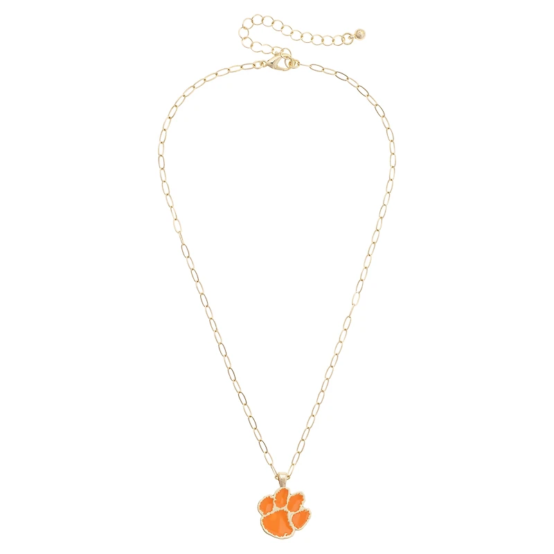 Women's CANVAS Style Clemson Tigers 18K Gold-Plated Enamel Pendant Necklace