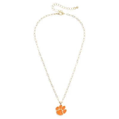 Women's CANVAS Style Clemson Tigers 18K Gold-Plated Enamel Pendant Necklace