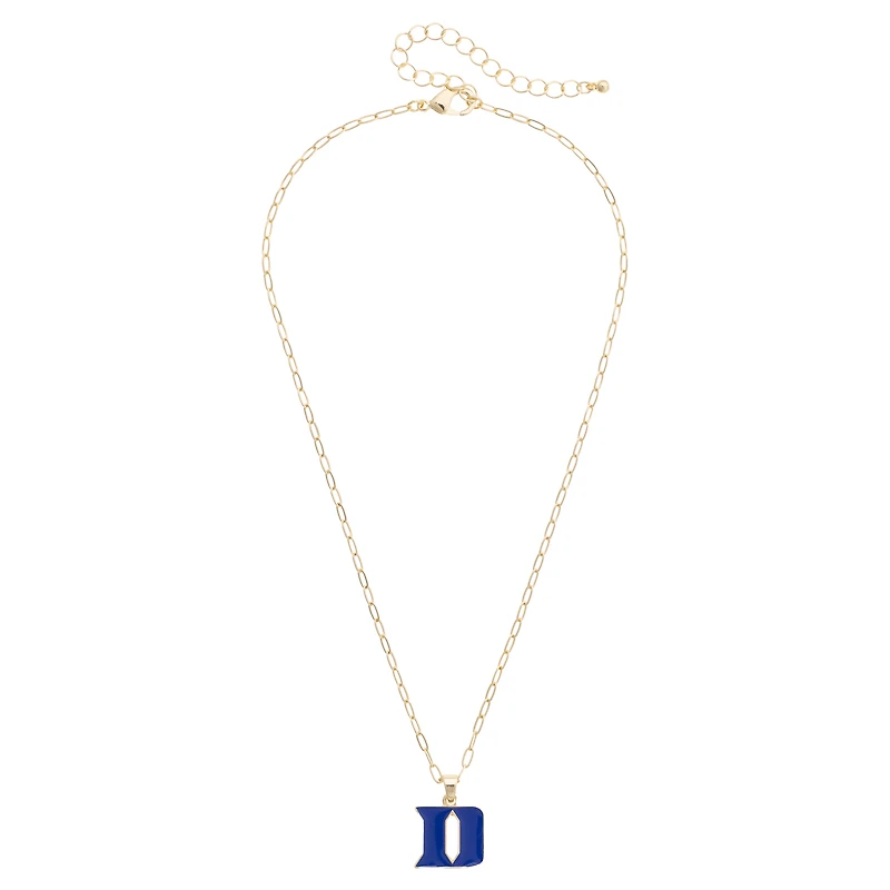 Women's CANVAS Style Duke Blue Devils 18K Gold-Plated Enamel Pendant Necklace