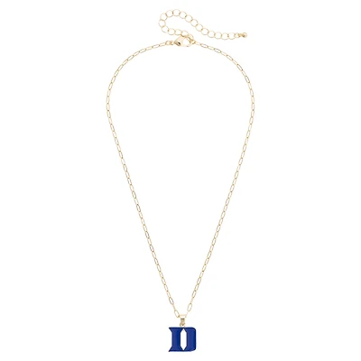 Women's CANVAS Style Duke Blue Devils 18K Gold-Plated Enamel Pendant Necklace