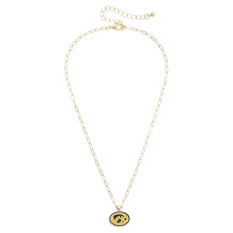 Women's CANVAS Style Iowa Hawkeyes 18K Gold-Plated Enamel Pendant Necklace