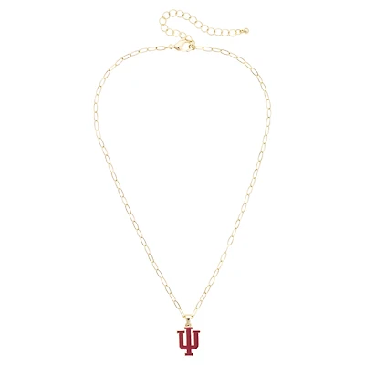 Women's CANVAS Style Indiana Hoosiers 18K Gold-Plated Enamel Pendant Necklace