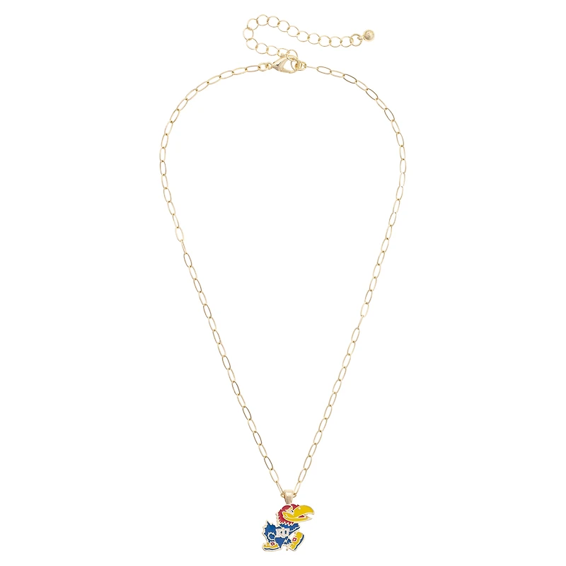 Women's CANVAS Style Kansas Jayhawks 18K Gold-Plated Enamel Pendant Necklace