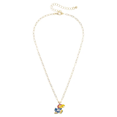 Women's CANVAS Style Kansas Jayhawks 18K Gold-Plated Enamel Pendant Necklace