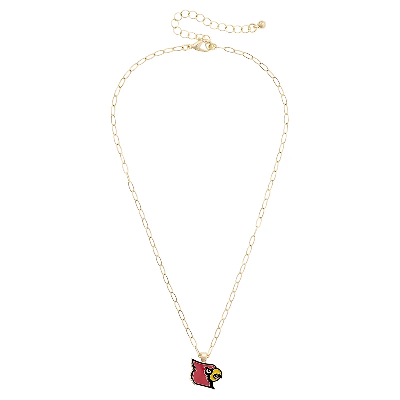 Women's CANVAS Style Louisville Cardinals 18K Gold-Plated Enamel Pendant Necklace