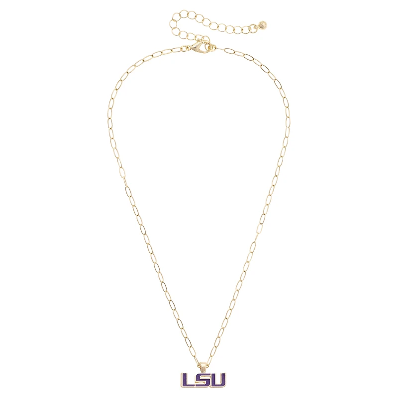 Women's CANVAS Style LSU Tigers 18K Gold-Plated Enamel Pendant Necklace