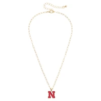 Women's CANVAS Style Nebraska Huskers 18K Gold-Plated Enamel Pendant Necklace