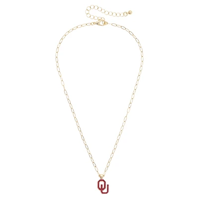 Women's CANVAS Style Oklahoma Sooners 18K Gold-Plated Enamel Pendant Necklace