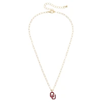 Women's CANVAS Style Oklahoma Sooners 18K Gold-Plated Enamel Pendant Necklace