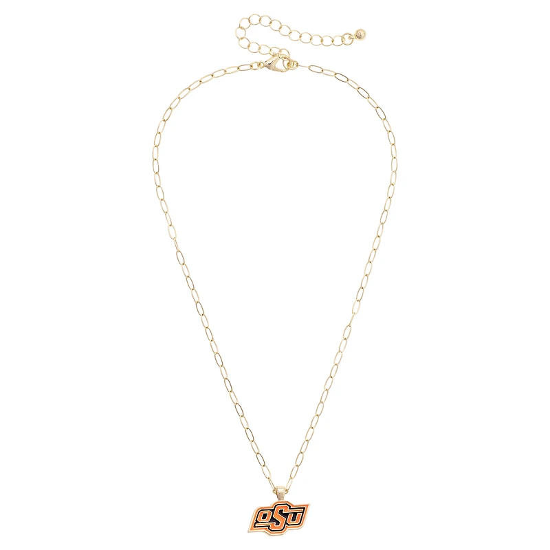 Women's CANVAS Style Oklahoma State Cowboys 18K Gold-Plated Enamel Pendant Necklace