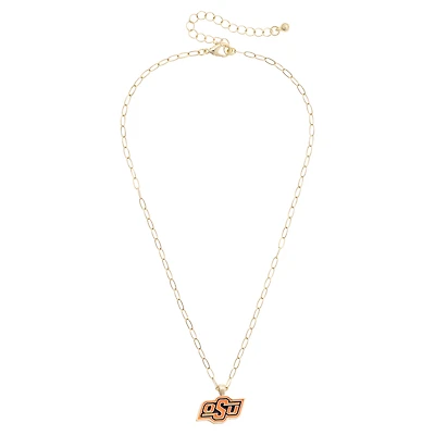 Women's CANVAS Style Oklahoma State Cowboys 18K Gold-Plated Enamel Pendant Necklace