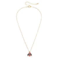 Women's CANVAS Style Ohio State Buckeyes 18K Gold-Plated Enamel Pendant Necklace