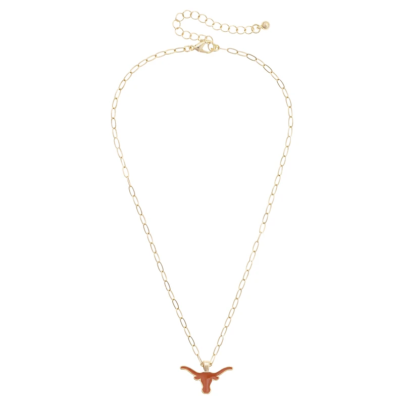 Women's CANVAS Style Texas Longhorns 18K Gold-Plated Enamel Pendant Necklace