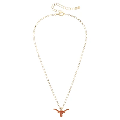 Women's CANVAS Style Texas Longhorns 18K Gold-Plated Enamel Pendant Necklace