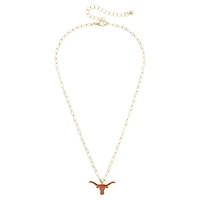 Women's CANVAS Style Texas Longhorns 18K Gold-Plated Enamel Pendant Necklace