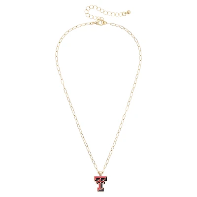Women's CANVAS Style Texas Tech Red Raiders 18K Gold-Plated Enamel Pendant Necklace