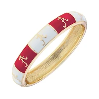 Women's CANVAS Style Alabama Crimson Tide Enamel Checkered Hinge Bangle