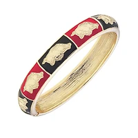 Women's CANVAS Style Arkansas Razorbacks Enamel Checkered Hinge Bangle