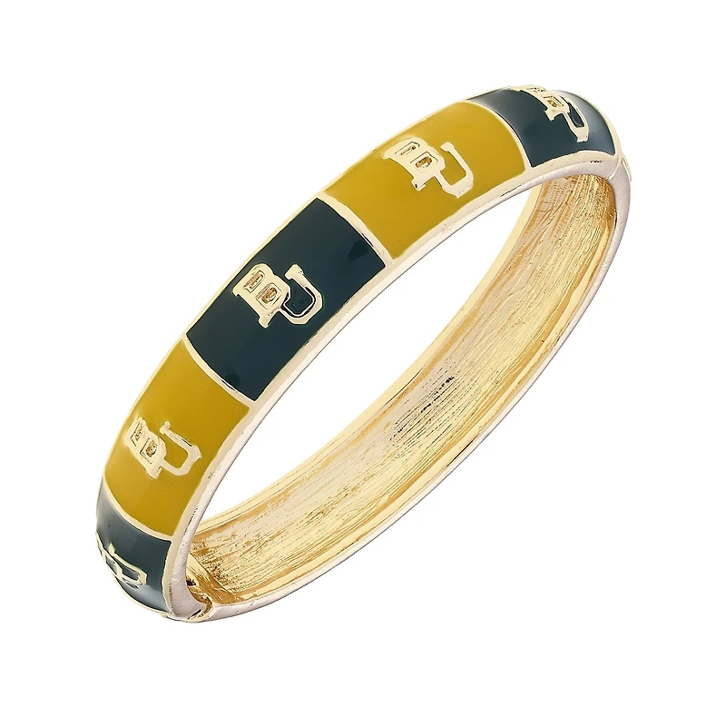Women's CANVAS Style Baylor Bears Enamel Checkered Hinge Bangle
