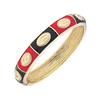 Women's CANVAS Style Georgia Bulldogs Enamel Checkered Hinge Bangle