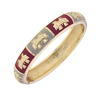 Women's CANVAS Style Mississippi State Bulldogs Enamel Checkered Hinge Bangle