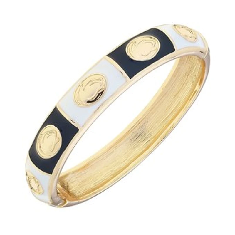Women's CANVAS Style Penn State Nittany Lions Enamel Checkered Hinge Bangle