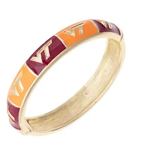 Women's CANVAS Style Virginia Tech Hokies Enamel Checkered Hinge Bangle