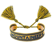 Women's CANVAS Style West Virginia Mountaineers Woven Fabric Tassel Bracelet