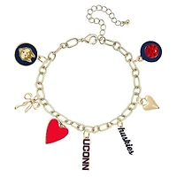 Women's CANVAS Style UConn Huskies 18K Gold-Plated Chain Link Charm Bracelet
