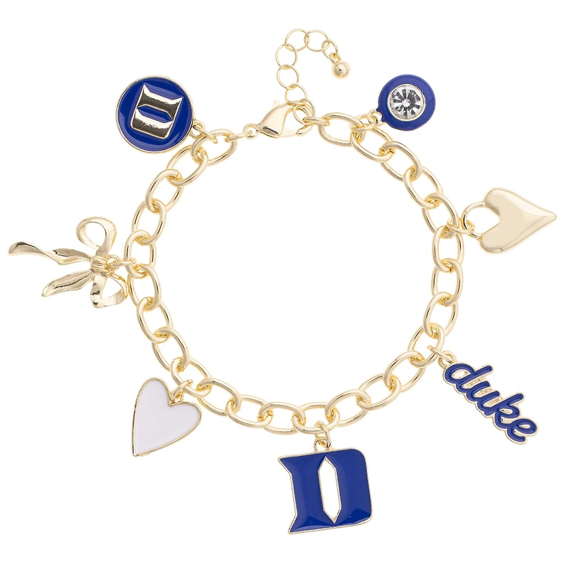 Women's CANVAS Style Duke Blue Devils 18K Gold-Plated Chain Link Charm Bracelet