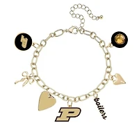 Women's CANVAS Style Purdue Boilermakers 18K Gold-Plated Chain Link Charm Bracelet