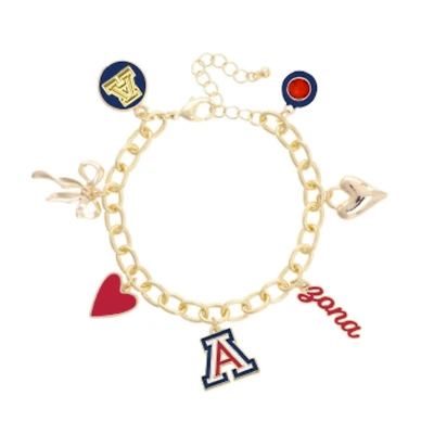 Women's CANVAS Style Arizona Wildcats 18K Gold-Plated Chain Link Charm Bracelet