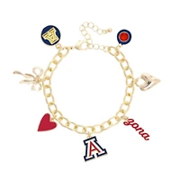 Women's CANVAS Style Arizona Wildcats 18K Gold-Plated Chain Link Charm Bracelet