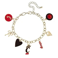 Women's CANVAS Style Cincinnati Bearcats 18K Gold-Plated Chain Link Charm Bracelet