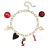 Women's CANVAS Style Cincinnati Bearcats 18K Gold-Plated Chain Link Charm Bracelet
