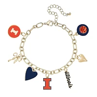 Women's CANVAS Style Illinois Fighting Illini 18K Gold-Plated Chain Link Charm Bracelet