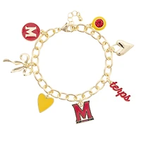 Women's CANVAS Style Maryland Terrapins 18K Gold-Plated Chain Link Charm Bracelet
