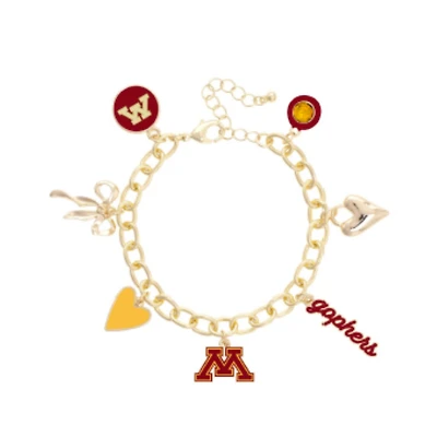 Women's CANVAS Style Minnesota Golden Gophers 18K Gold-Plated Chain Link Charm Bracelet
