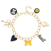 Women's CANVAS Style Michigan Wolverines 18K Gold-Plated Chain Link Charm Bracelet