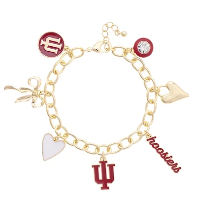 Women's CANVAS Style Indiana Hoosiers 18K Gold-Plated Chain Link Charm Bracelet