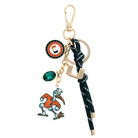 Women's CANVAS Style Miami Hurricanes 18K Gold-Plated Cluster Bag Charm