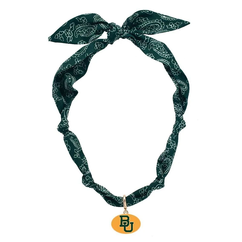 Women's CANVAS Style Baylor Bears Bandana Scarf Necklace with 18K Gold-Plated Pendant