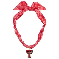 Women's CANVAS Style Texas Tech Red Raiders Bandana Scarf Necklace with 18K Gold-Plated Pendant