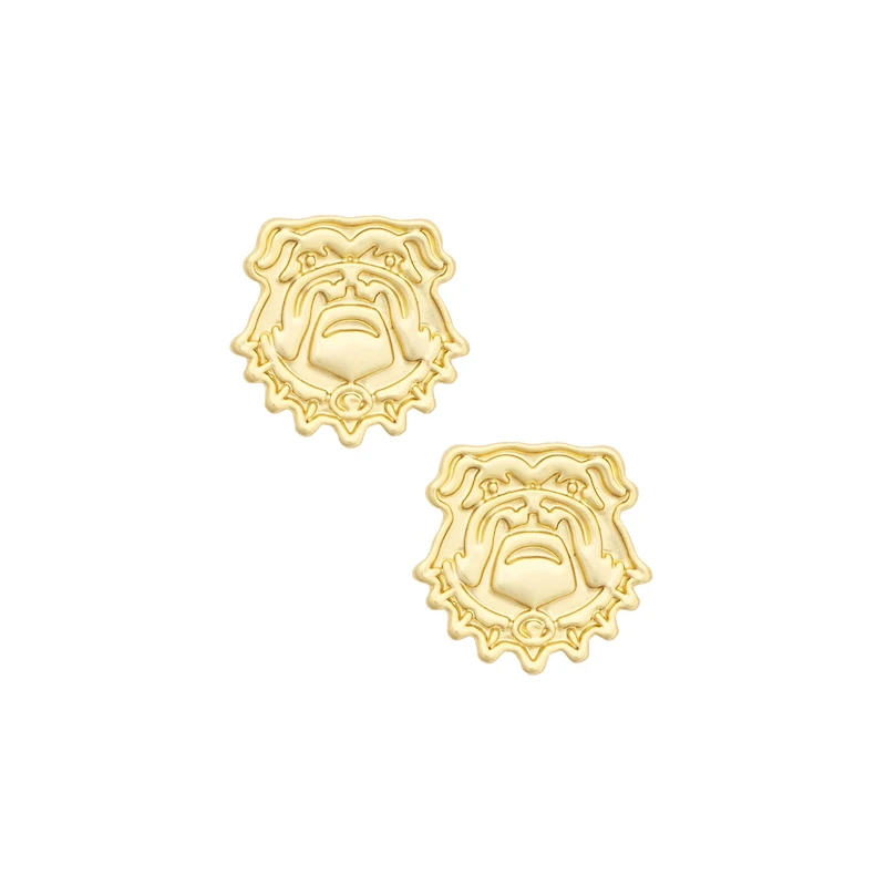 Women's CANVAS Style Georgia Bulldogs 24K Gold-Plated Stamped Earrings