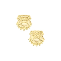 Women's CANVAS Style Georgia Bulldogs 24K Gold-Plated Stamped Earrings