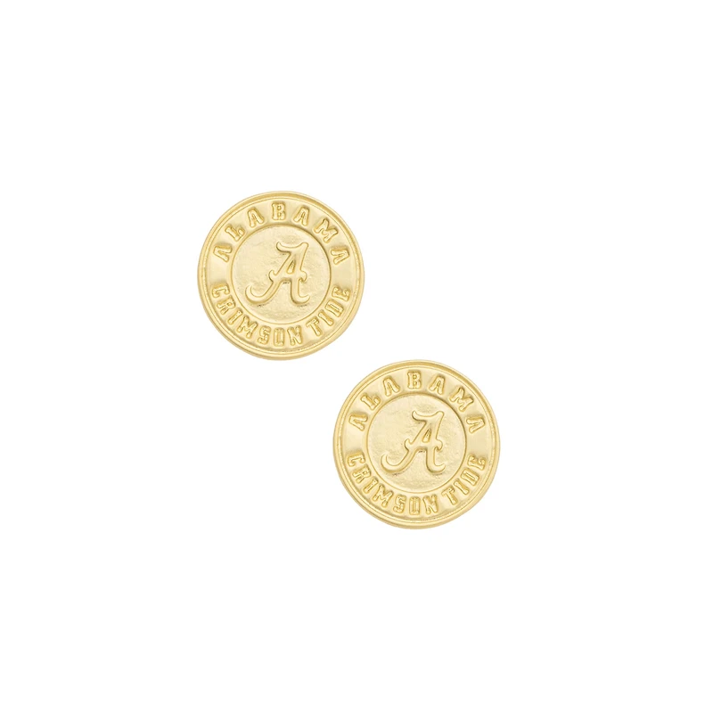 Women's CANVAS Style Alabama Crimson Tide 24K Gold-Plated Stamped Earrings